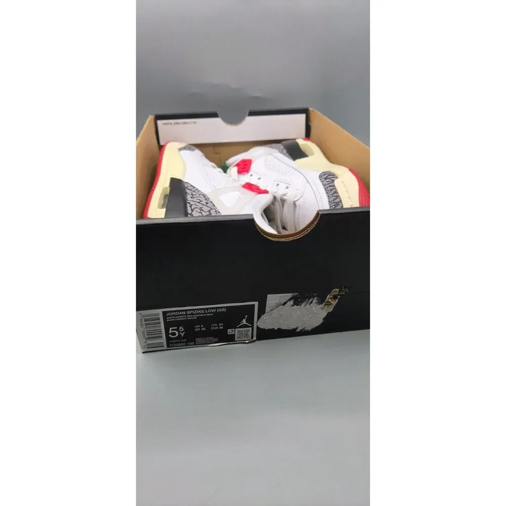 Nike Air Jordan Spizike GS White Cement Red Green FQ3950-109 Size 5.5Y New